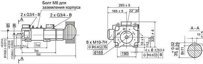 Размеры электродвигателей 4ПФ рисунок 4
