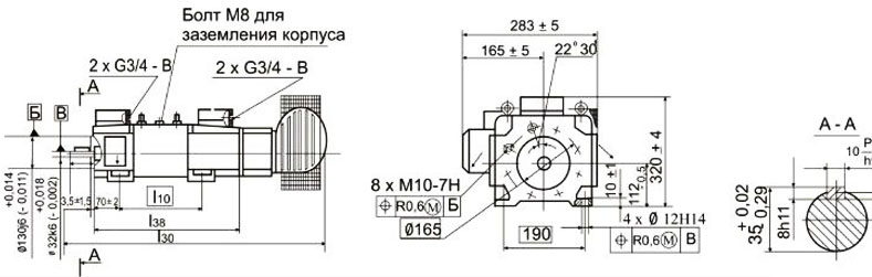 Электродвигатели 4ПФ112, 4ПФ132, 4ПФ160, 4ПФ180 с охлаждением сзади коллектора