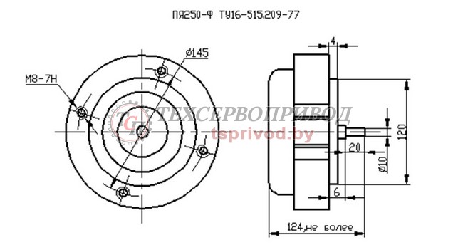 Габаритные размеры ПЯ250-Ф
